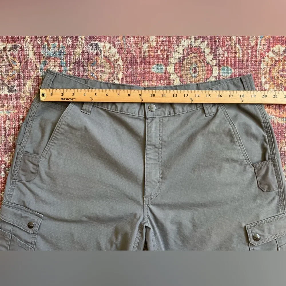 Carhartt Cargo Men’s work Shorts grey rugged flex relaxed fit rip stop size 40